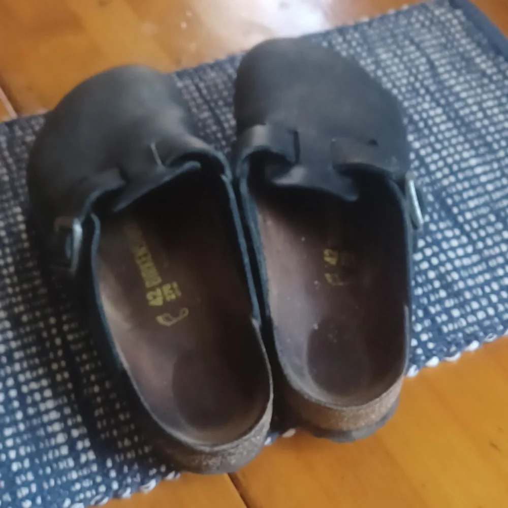 Boston Birkenstock Black Leather Men 10 - Picture 4 of 10